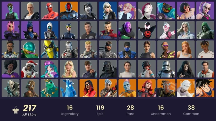 [PC/XBOX/PSN/SWITCH] 217 skins | Fashion Banshee | FNCS Renegade | Dummy Supreme | Championship Aura | Son Goku | Malik | The Imagined | 
