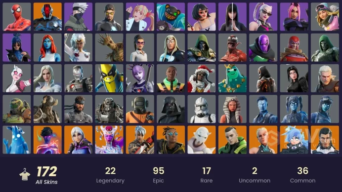 [PC/XBOX/PSN/SWITCH] 172 skins | Naruto Uzumaki | Kado Thorne | Torin | Spectra Knight | Malik | The Ageless | Optimus Prime | The Foundation | 