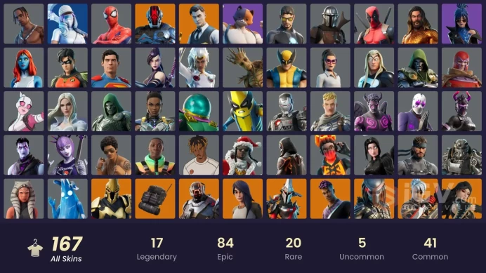 [PC/XBOX/PSN/SWITCH] 167 skins | Travis Scott | Gold Midas | Gold Meowscles | Gold Brutus | Heron Stance Hero | Tart Tycoon | Kado Thorne | 