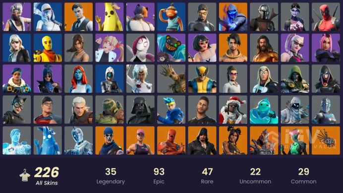 [PC/PSN/XBOX] 226 skins | DELUXE STW |Royale Bomber | Lara Croft | Levithian Axe | Hot Marat | Verve | Laugh It Up |  1850 VB