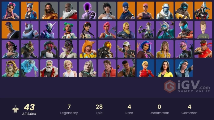 [PC/PSN/XBOX] 43 skins | Deluxe STW | Laugh It Up | Verve| Take The Elf |Laguna| Aquaman | Kingston | 2750 VB