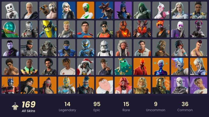 [PC/PSN/XBOX] 169 skins |  Psycho Bandit  |Candy Axe | It's A Vibe | Warm_up | In Da Party || Poki | Bird Call | Galaxy Scout | Valeria | 100 VB