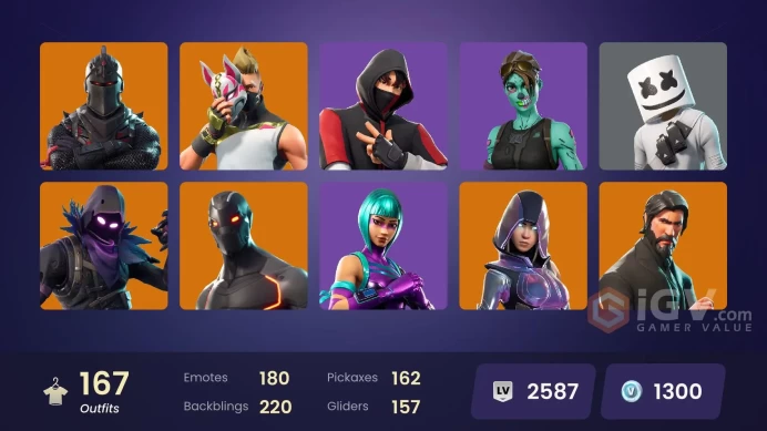 [PC/PSN/XBOX] 167 skins | OG STW | Wonder | IKONIK | Black Knight | Sparkle Specialist | The Reaper | Glow | 1300 VB