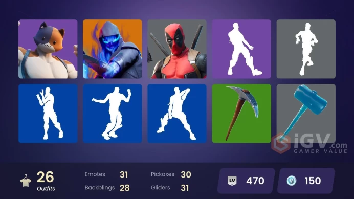 [PC/XBOX/PSN/SWITCH] 26 skins | Fusion | Gear Specialist Maya | Fade | Rippley vs Sludge | Deadpool | CORRUPTED | Cameo vs Chic | Scuba Jonesy |