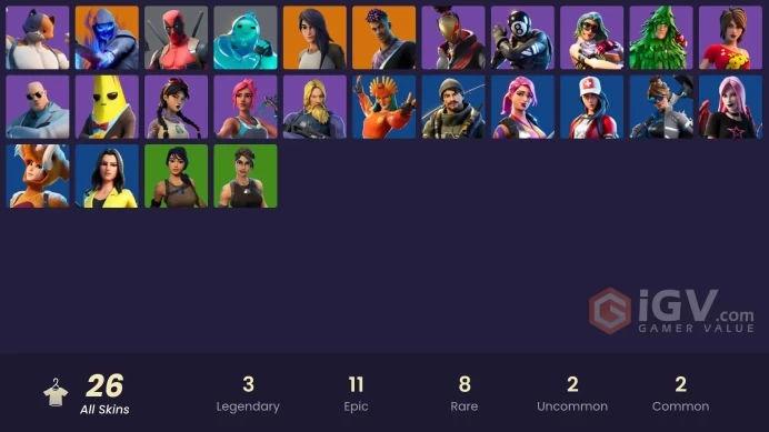 [PC/XBOX/PSN/SWITCH] 26 skins | Fusion | Gear Specialist Maya | Fade | Rippley vs Sludge | Deadpool | CORRUPTED | Cameo vs Chic | Scuba Jonesy |
