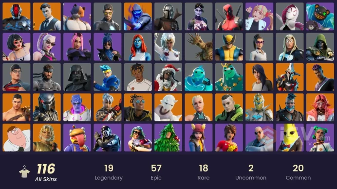 [PC/XBOX/PSN/SWITCH] 116 skins | Gold Brutus | Gold Midas | Xander | Explorer Emilie | Knight's Helm | XEV | Harbinger Armor Omegarok |