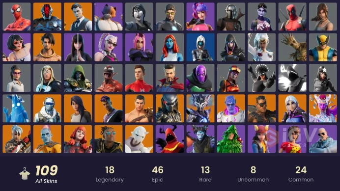 [PC/XBOX/PSN/SWITCH] 109 skins | Gold Midas | Trilogy | Sultura | Carbon Commando | Sandstone Joey | Sideways Warrior | Droopy | Combat Elite |