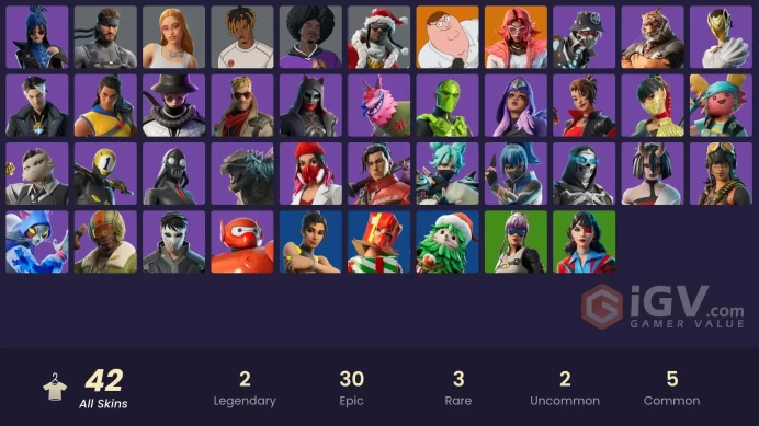 [PC/XBOX/PSN/SWITCH] 42 skins | Fancy Peter Griffin (No Hat) | Burning Ambition Valeria | Old Snake | Ice Spice | LBC '93 Dogg |