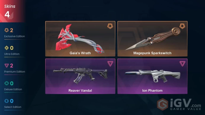 EU Full Access | Platinum 1 | 4 Skins Gaia's Wrath + Magepunk Sparkswitch + Reaver Vandal + Ion Phantom