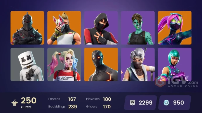FA - [PSN/XBOX/PC] - 250 skins | OG STW | Black Knight | Wonder | IKONIK | Stealth Reflex | The Reaper | Blue Squire | Royale Knight | Floss