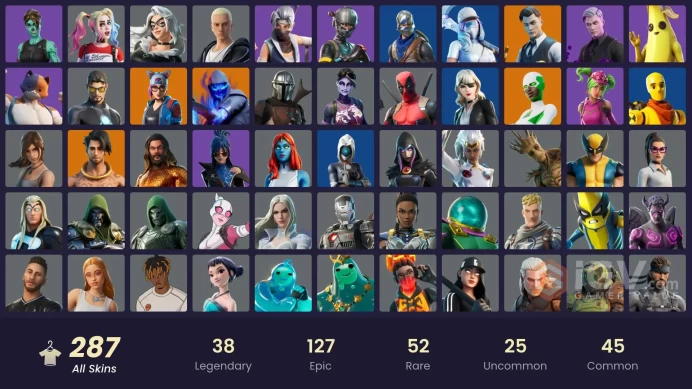 [PC/XBOX] 287 skins |Take The L|  Blue Squire | Royale Knight | Leviathan Axe | Orange Justice | Point It Out | Candy Axe | Laugh It Up | 200 VB