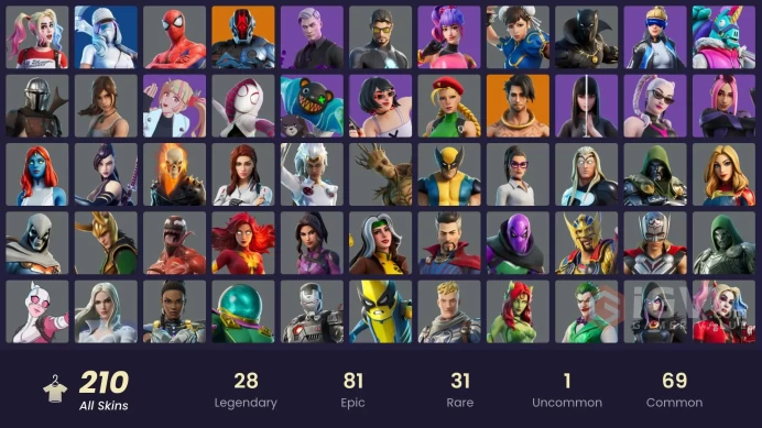 [PC/PSN/XBOX] 210 skins | Lara Croft | Neo Versa | Sultura | Fixer | Surf Strider | Lina Scorch | Its a Vibe| Pump Me Up| Subzero Cryptic | 0 VB