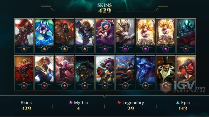 Email Changeable All champions 429 skins PRESTIGE ZYRA NEEKO (2X) 5 VICTORIOUS  321 LVL LAST PLAY 2022