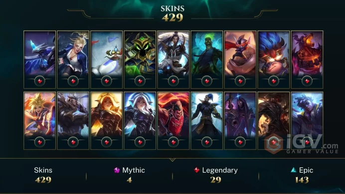 Email Changeable All champions 429 skins PRESTIGE ZYRA NEEKO (2X) 5 VICTORIOUS  321 LVL LAST PLAY 2022