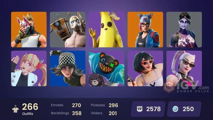 [ALL PLATFORMS]-256 Skin-285 Pickaxes-259 Emotes-Psycho Bandit-Drift-FULL ACCESS-