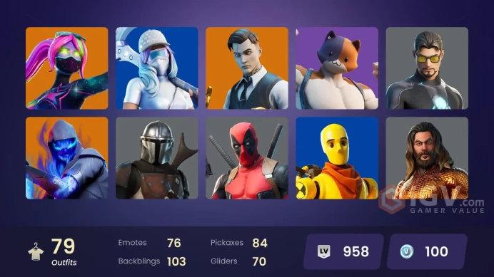 [PC/XBOX/PSN/SWITCH] 79 skins | Gold Midas | Gold Brutus | Master Chief (Matte Black) | Sentinel | Rox | Kymera | Galaxia | Predator | Fade | 