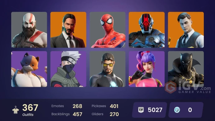 [PC/XBOX/PSN/SWITCH] 365 skins | Kratos | Shady Doggo | Andromeda | Naruto Uzumaki | Spire Assassin | Peter Griffin | Omegarok | Nezumi | Zeus |