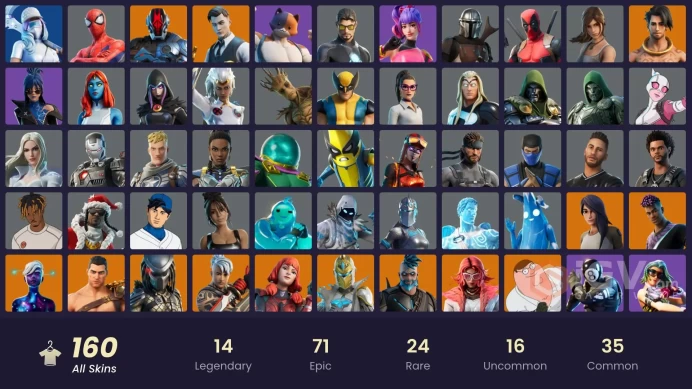 [PC/XBOX/PSN/SWITCH] 158 skins | Gold Midas | FNCS 3:1 Champion | Fade | Peter Griffin | Menace | Galaxy Scout | Valeria | The Foundation | 