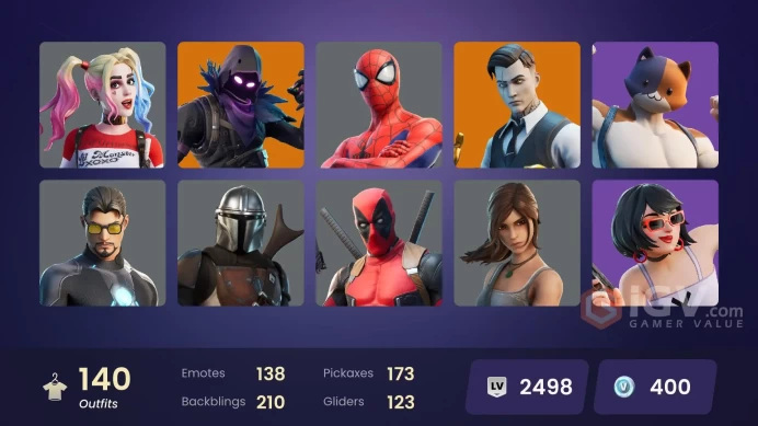 [PC/XBOX/PSN/SWITCH] 140 skins | Gold Midas | Gold Brutus | Heron Stance Hero | Fade | Kymera | Spire Assassin | Oppressor | Menace | The Origin