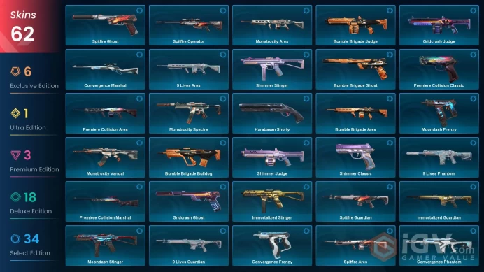 EU [ 62 TOP SKINS + 4 KNIFE ] Reaver Karambit + Evori Dreamwings Vandal + Neo Frontier Sheriff + Arcane Vandal / full acces