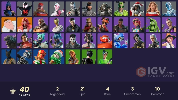 [PC/XBOX/PSN/SWITCH] 40 skins | Peter Griffin | Valeria | Gwenpool | War Machine | Spider-Man (Miles Morales) | Wastelander Magneto | 1000 VB