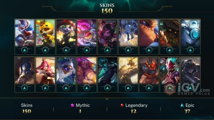 EUW EMAIL CHANGEABLE 462 LVL  ALL CHAMPIONS EX2 150 SKINS 8 VICTORIOUS 43 LITTLE LEGENDS 186 EMOTES LAST PLAY 2023