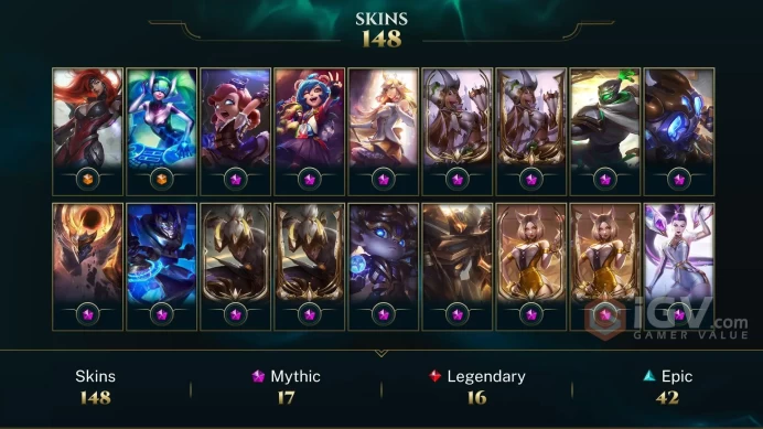 EMAIL CHANGEABLE ALL CHAMPIONS 72kbe 148 SKINS  12 PRESTIGE 17 mythic + INVENTORY SKINS  LAST PLAY 2023
