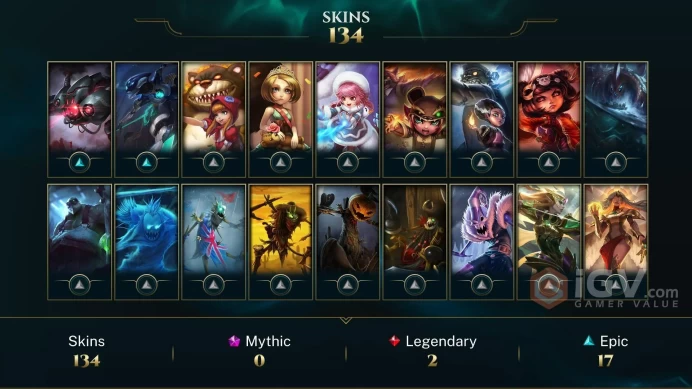 ME EMAIL CHANGEABLE 42 CHAMPIONS 134 SKINS The Mighty Jax Spirit Guard Udyr VICTORIOUS ELISE