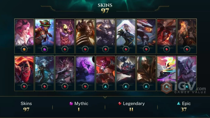 Cuenta LOL LAN | Nivel 443 | 98 Skins | Full Access