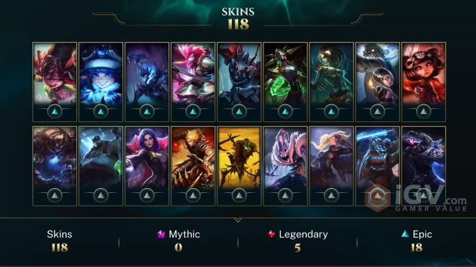 ME EMAIL CHANGEABLE 109 CHAMPIONS 118 SKINS VICTORIOUS SONA + INVENTORY SKINS