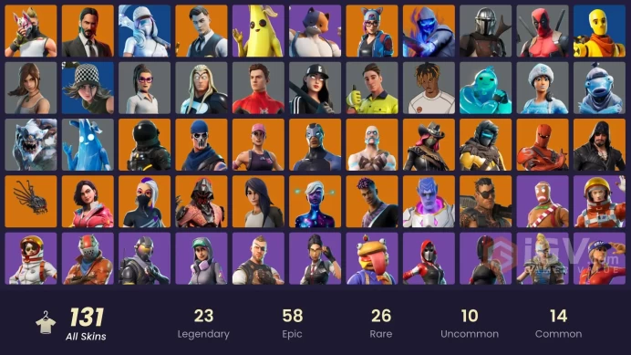 PC/PSN/Xbox/Nintendo 131 skins | OG STW Leviathan Axe | Lara Croft | Gold Brutus | Gold Midas | Rogue Agent | Blackheart | Fusion | John Wick | 