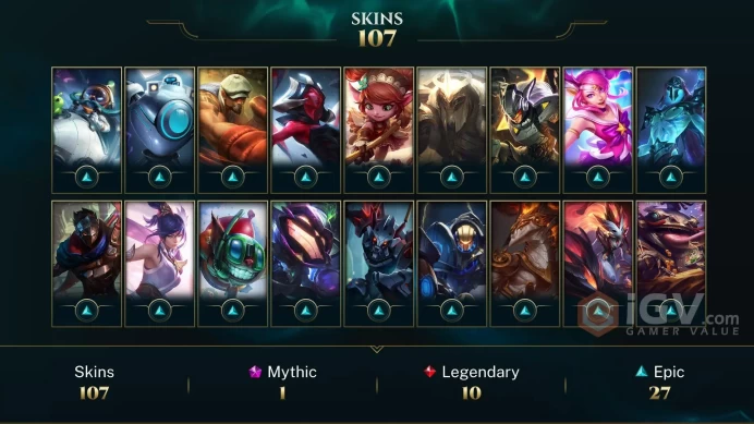 NA EMAIL CHANGEABLE 110 CHAMPIONS 34K BE 107 SKINS + INVENTORY 