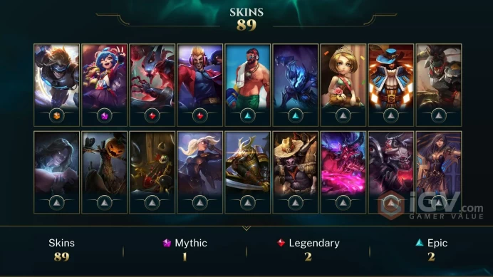 EUW EMAIL CHANGEABLE 101 CHAMPIONS 89 SKINS Reignited Worlds 2012 Riven 