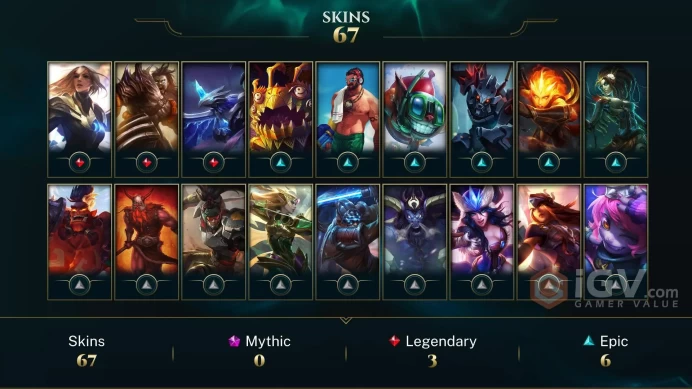 NA EMAIL CHANGEABLE 103 CHAMPIONS 67 SKINS Holiday Nashor Icon Lunar Revel Scroll AND more rare icons