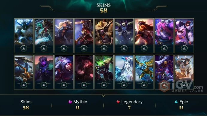 EUW EMAIL CHANGEABLE 72 CHAMPIONS 58 SKINS Victorious Janna 6 victorious skins unranked honor 2 rare icons 18 little legends