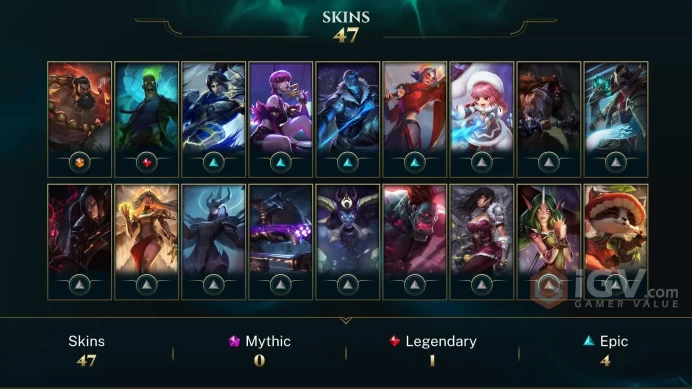 NA EMAIL CHANGEABLE  30 LVL 100 CHAMPIONS 47 SKINS UFO Corki Judgment Kayle Riot Squad Singed 4325 RP 28K BE + INVENTORY SKINS
