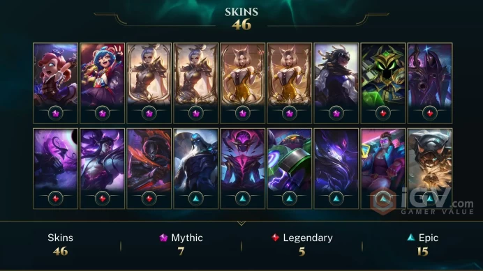 LAN EMAIL CHANGEABLE 71 CHAMPIONS 46 SKINS   Prestige: RIVEN (2X) K/DA AHRI 2X  SENNA  HECTECH ANNIE  MANY INVENTORY SKINS LAST PLAY 2022