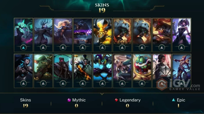 NA EMAIL CHANGEABLE 86 CHAMPIONS 19 SKINS Victorious Janna UFO Corki Judgment Kayle Urf the Manatee S1 RANKED LAST PLAY 2023