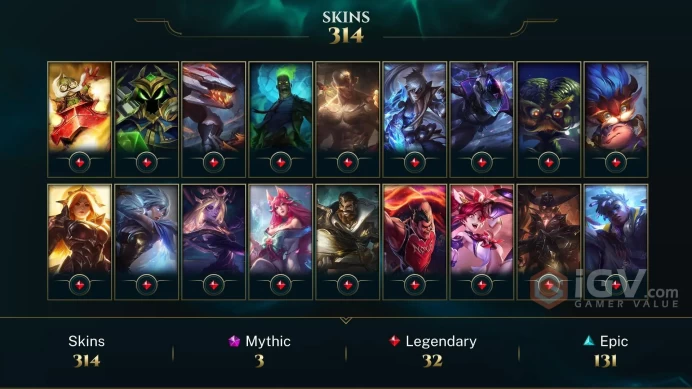 LAS (TRANSFERABLE) 332 lvl EMAIL CHANGEABLE ALL CHAMPIONS 314 SKINS PRESTIGE BEWITCHING MISS FORTUNE + PRESTIGE MORGANA VICTORIOUS BLITZ SEJUANI