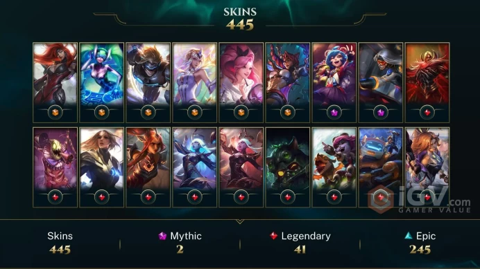 EUW EMAIL CHANGEABLE ALL CHAMPIONS 55KBE 445 SKINS 13KOE LAST SEASON DIA2 290 LVL