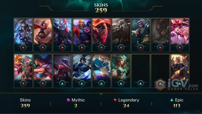 EUW EMAIL CHANGEABLE ALL CHAMPIONS 41KBE 259 SKINS 250 MYTHIC ESSENCE RISEN LEGEND LEBLANC VICTORIOUS: SONA TRYNDA LAST PLAY 2024