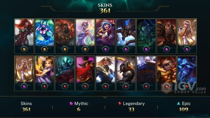 LAS (TRANSFERABLE) EMAIL CHANGEABLE 163 CHAMPIONS 361 SKINS 