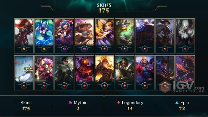 LAS(Transferable) EMAIL CHANGEABLE ALL CHAMPIONS 175 SKINS Prestige Spirit Blossom Teemo Gun Goddess Miss Fortune DJ Sona