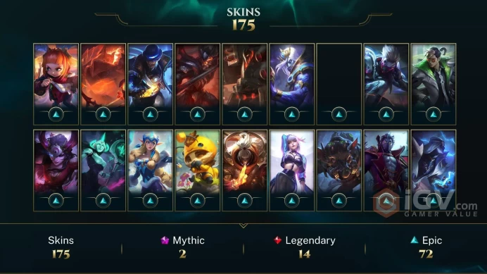 LAS(Transferable) EMAIL CHANGEABLE ALL CHAMPIONS 175 SKINS Prestige Spirit Blossom Teemo Gun Goddess Miss Fortune DJ Sona