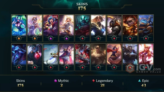 EUW EMAIL CHANGEABLE 155 CHAMPIONS 175 SKINS Prestige Star Guardian Soraka 82 EMOTES LAST PLAY 2024