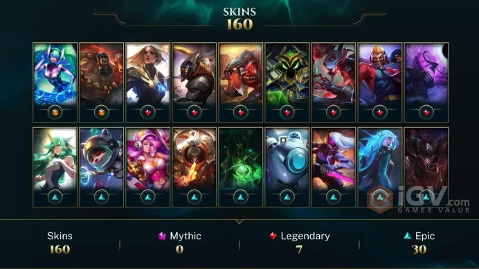 LAS(Transferable) EMAIL CHANGEABLE 135 CHAMPIONS 160 SKINS DJ Sona Spirit Guard Udyr Last play 2024