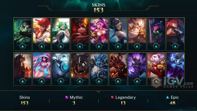 LAS EMAIL CHANGEABLE ALL CHAMPIONS 153 SKINS Gun Goddess Miss Fortune Prestige K/DA Kai'Sa 2X 8X VICTORIOUS SKINS LAST PLAY 2022