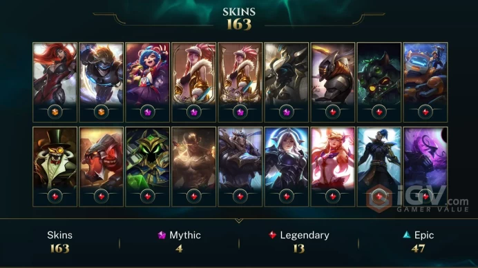 LAS(TRANSFERABLE) EMAIL CHANGEABLE 154 CHAMPIONS 163 SKINS Prestige K/DA Akali 2X VICTORIOUS: AATROX BLITZ GRAVES LUCIAN ORIANNA LAST PLAY 2024 