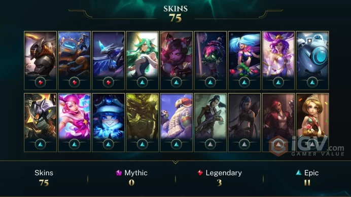 EUW EMAIL CHANGEABLE 79 CHAMPIONS 75 SKINS 