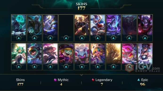 LAS(TRANSFERABLE) EMAIL CHANGEABLE 150 CHAMPIONS 177 SKINS PRESTIGE: SENNA KAI'SA 72 LITTLE LEGENDS LAST PLAY 2023